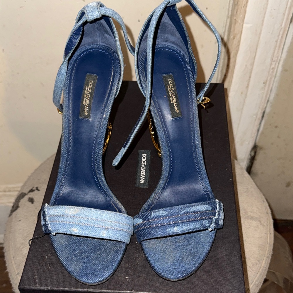 Dolce & Gabbana Two-Tone Blue Heels
